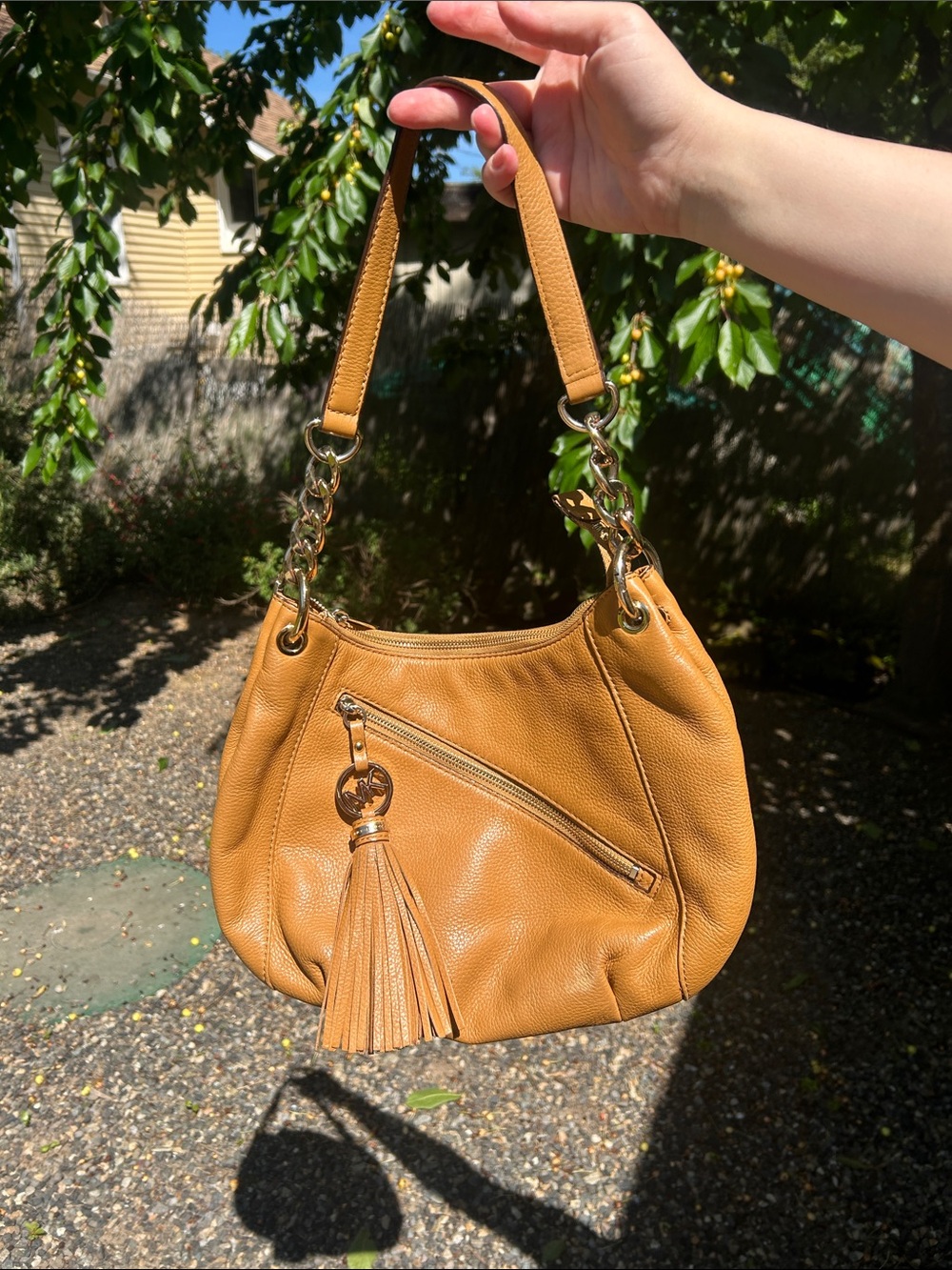 Michael Kors Leather Shoulder Hobo with Tassel - Picture 13 of 13